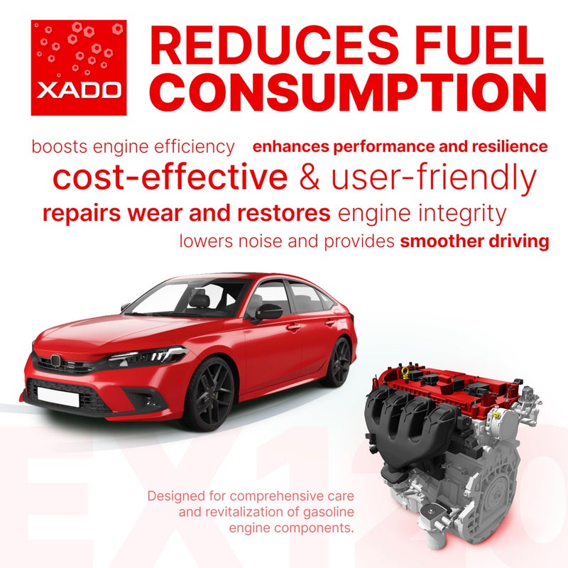 XADO EX120 Motor Oil Additive - Engine Restore - Ceramic-Metal Coating and Revitalizant - Oil Treatment for High Mileage Engines - Restores Worn Metal Parts - for Gas and LPG Vehicles (Syringe 8 ml) - Image 4